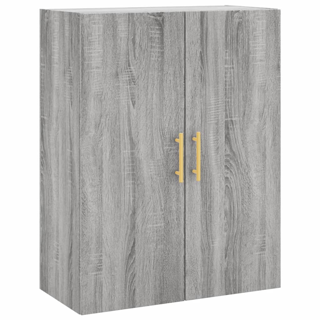 væghængt skab 69,5x34x90 cm konstrueret træ grå sonoma-eg