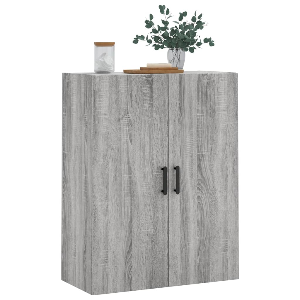 væghængt skab 69,5x34x90 cm konstrueret træ grå sonoma-eg