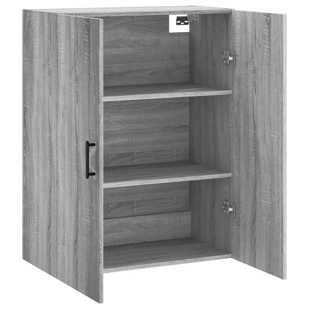 væghængt skab 69,5x34x90 cm konstrueret træ grå sonoma-eg