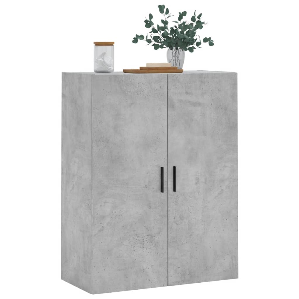 væghængt skab 69,5x34x90 cm konstrueret træ betongrå
