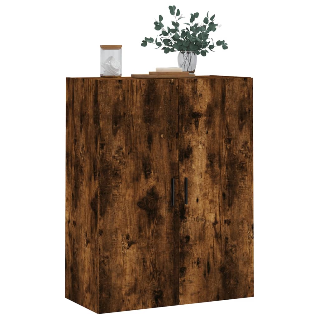 væghængt skab 69,5x34x90 cm konstrueret træ røget sonoma-eg