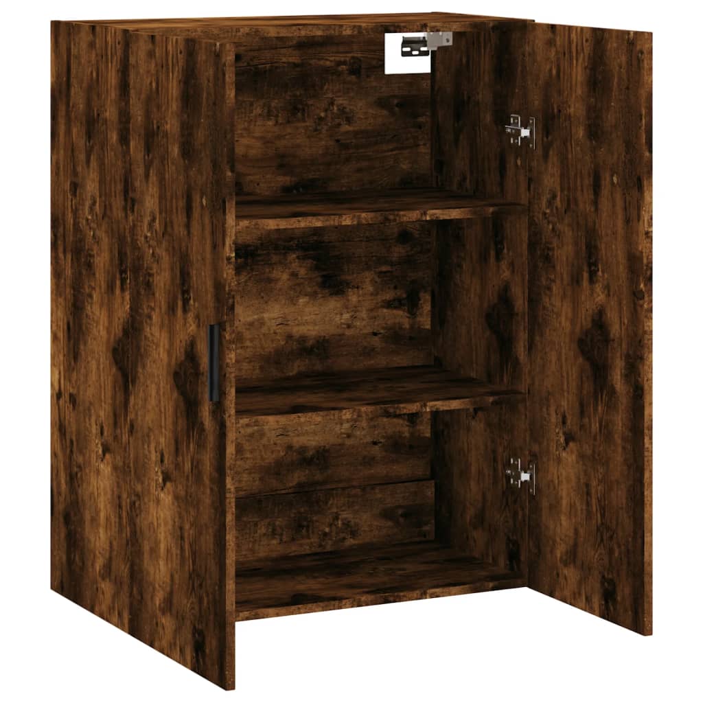 væghængt skab 69,5x34x90 cm konstrueret træ røget sonoma-eg