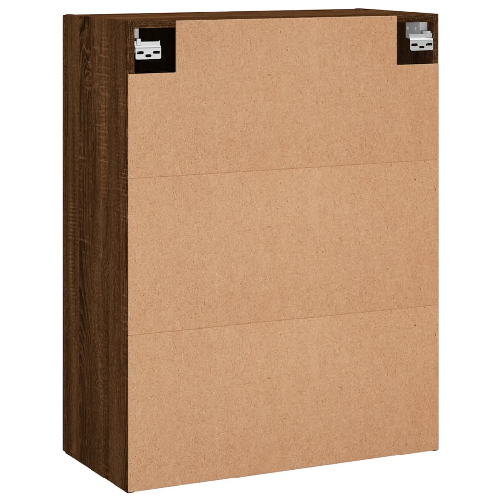 væghængt skab 69,5x34x90 cm konstrueret træ brun egetræsfarve