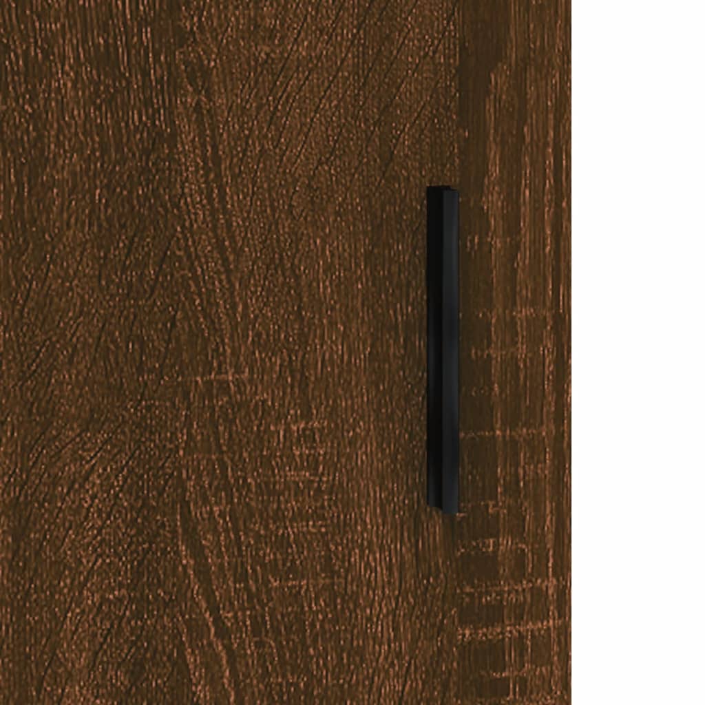 væghængt skab 69,5x34x90 cm konstrueret træ brun egetræsfarve