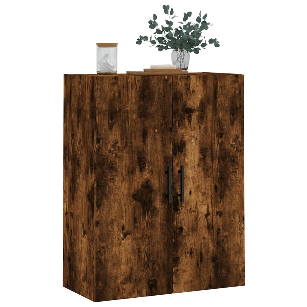 væghængt skab 69,5x34x90 cm konstrueret træ røget sonoma-eg