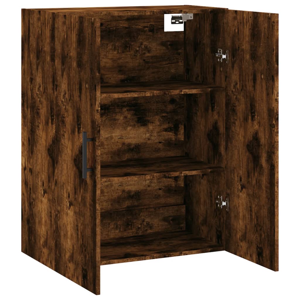 væghængt skab 69,5x34x90 cm konstrueret træ røget sonoma-eg