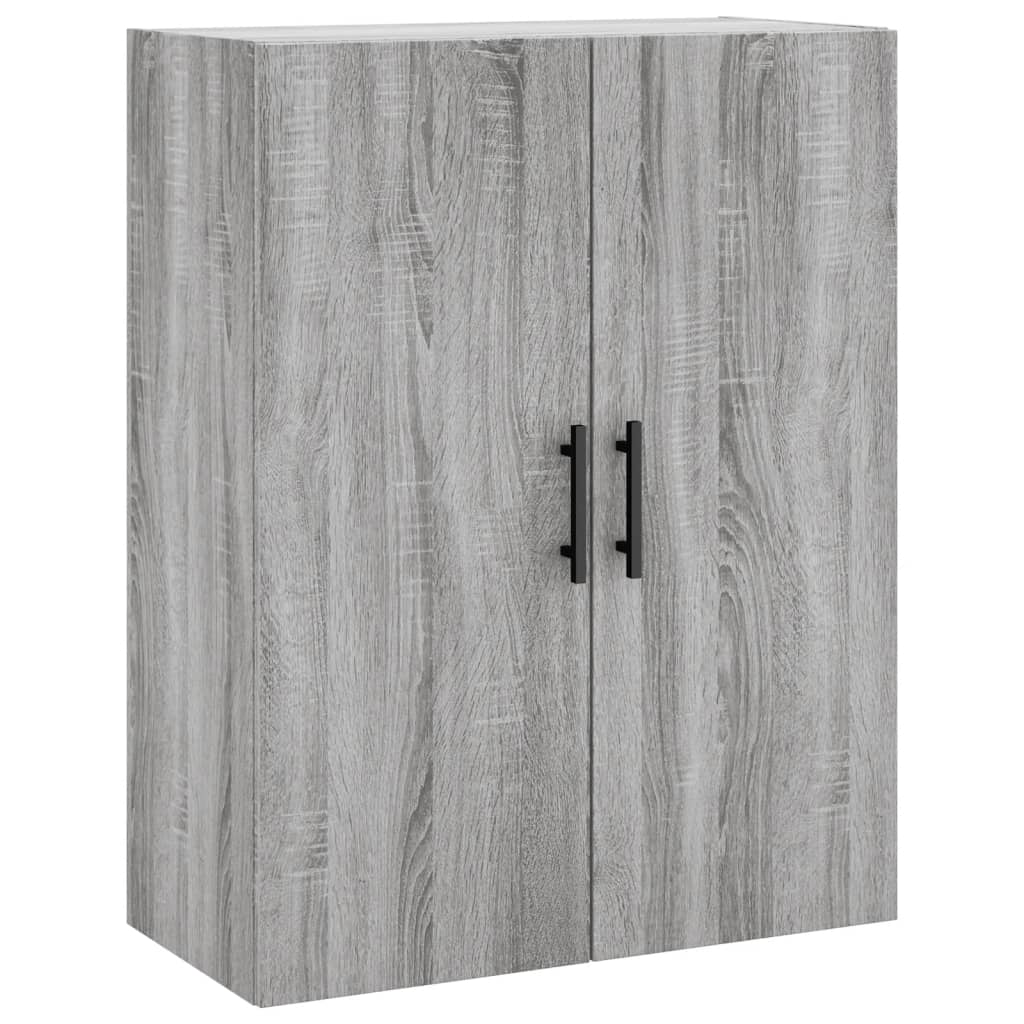 væghængt skab 69,5x34x90 cm konstrueret træ grå sonoma-eg