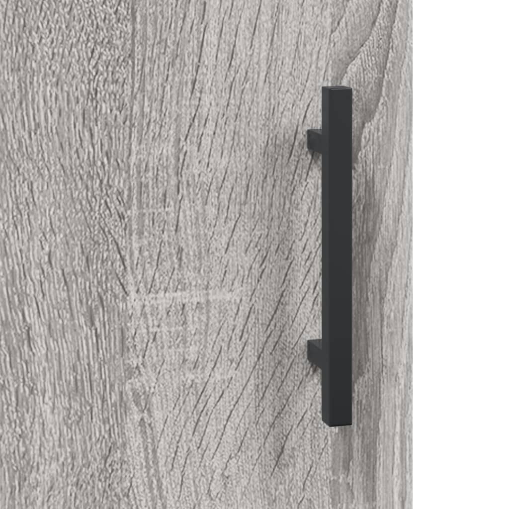 væghængt skab 69,5x34x90 cm konstrueret træ grå sonoma-eg