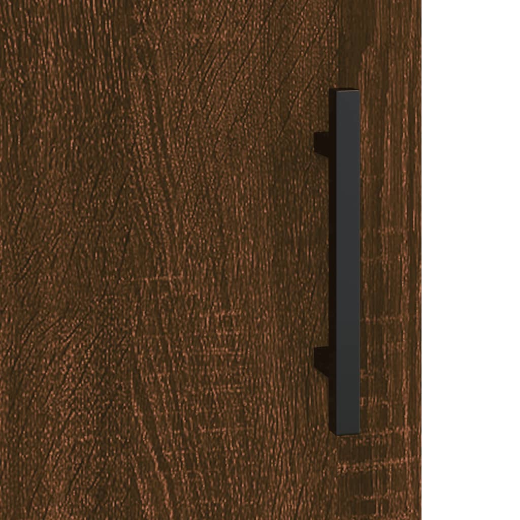 væghængt skab 69,5x34x90 cm konstrueret træ brun egetræsfarve