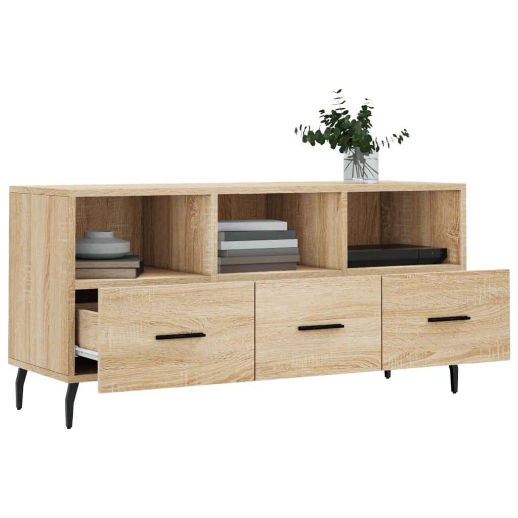 tv-bord 102x36x50 cm konstrueret træ sonoma-eg