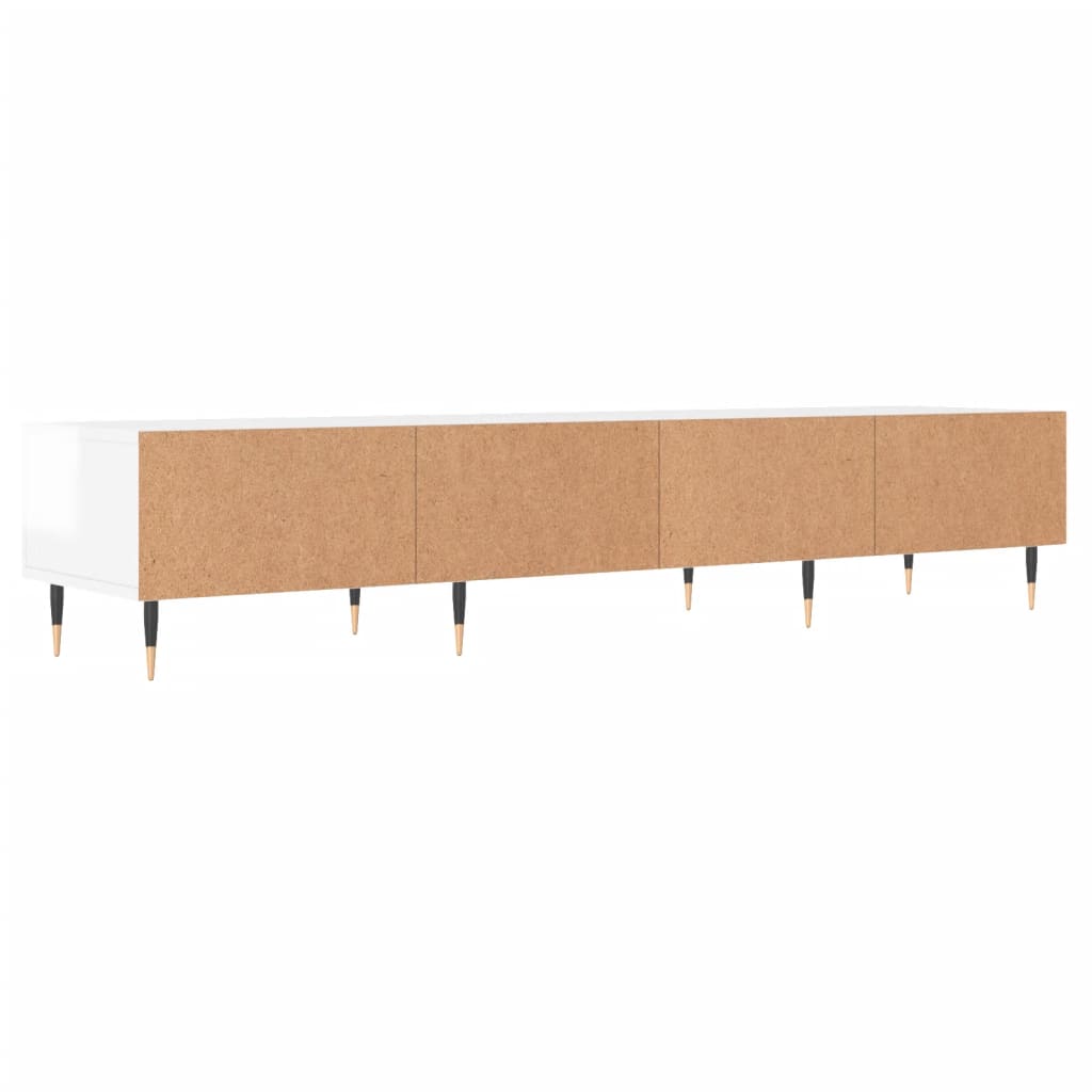 tv-bord 150x36x30 cm konstrueret træ hvid højglans