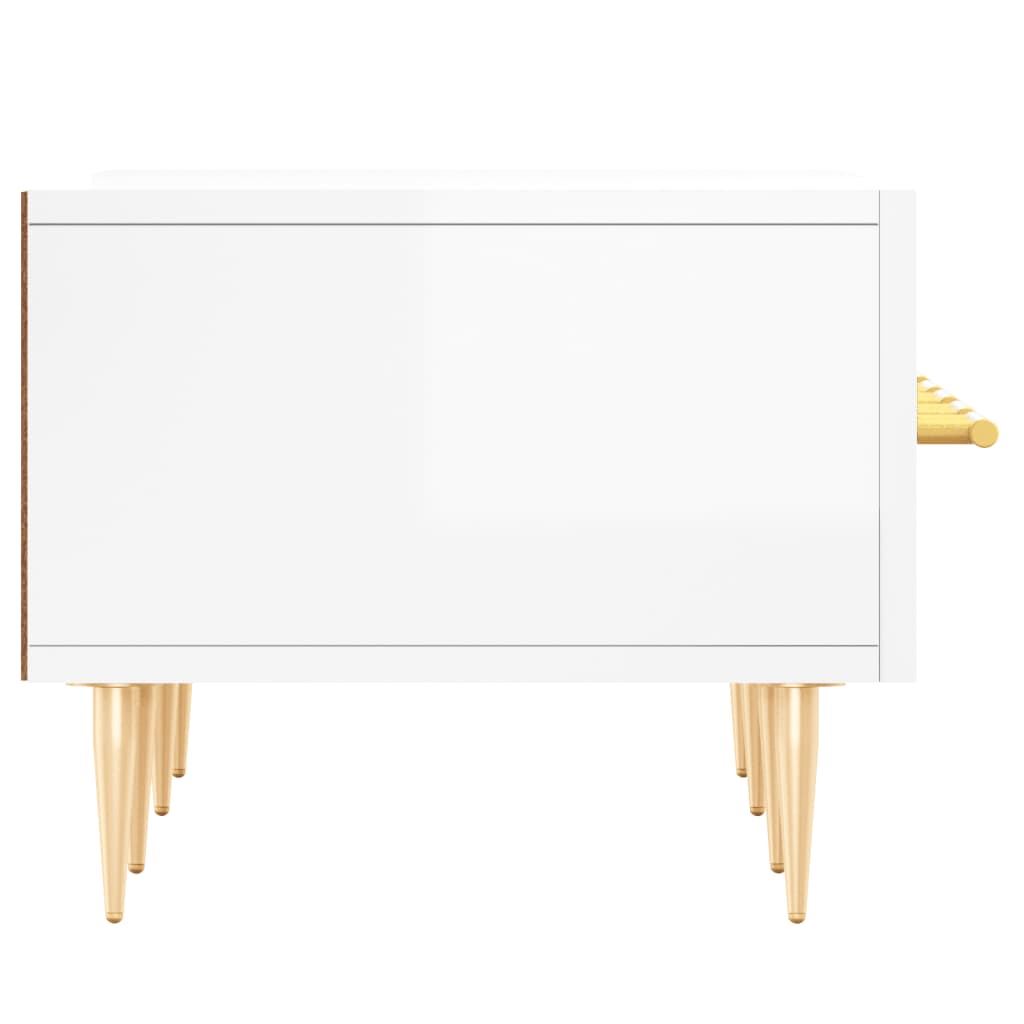 tv-bord 150x36x30 cm konstrueret træ hvid højglans