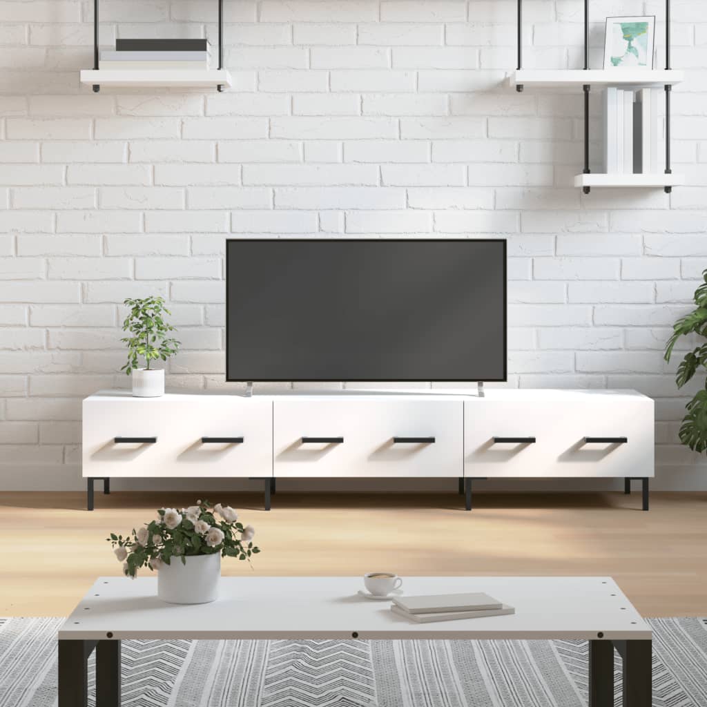 tv-bord 150x36x30 cm konstrueret træ hvid