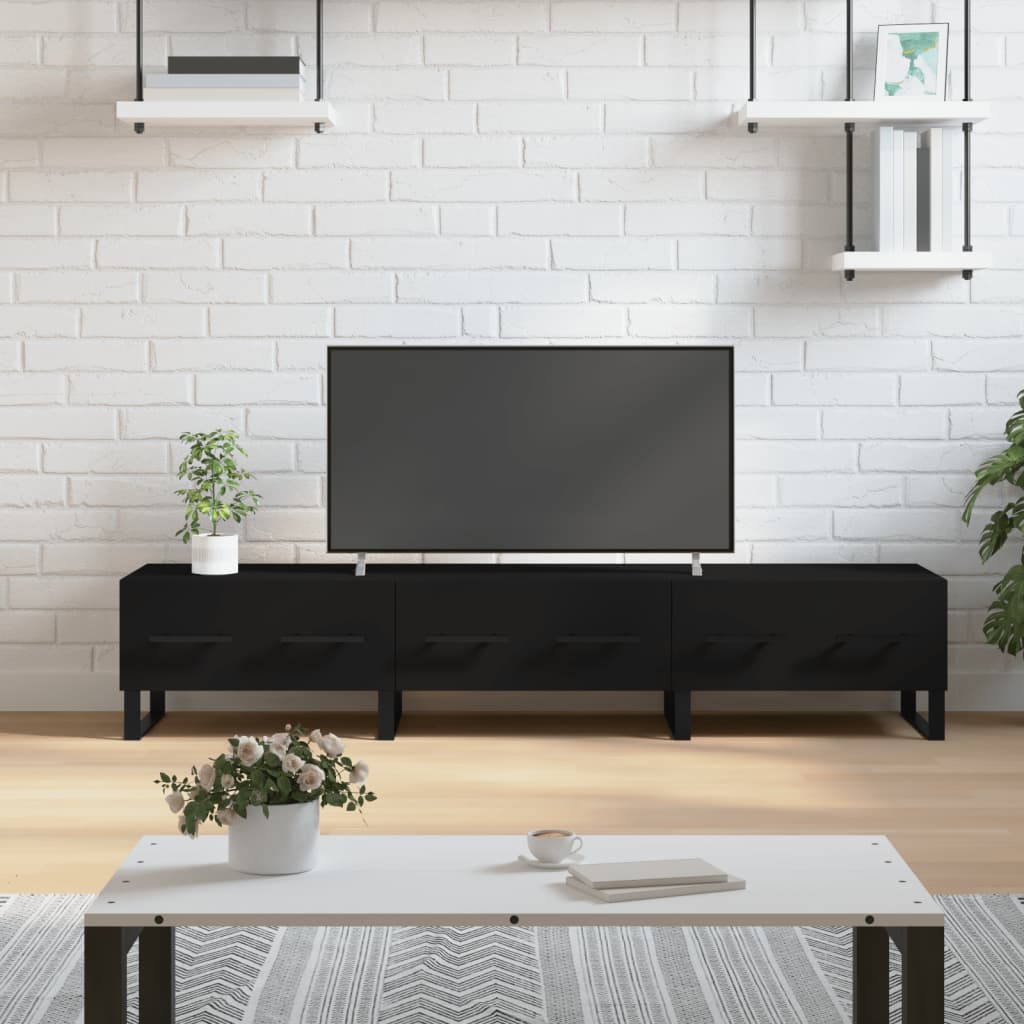 tv-bord 150x36x30 cm konstrueret træ sort