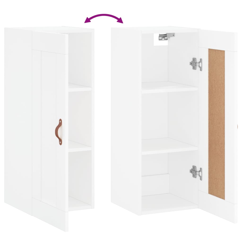 vægskab 34,5x34x90 cm konstrueret træ hvid