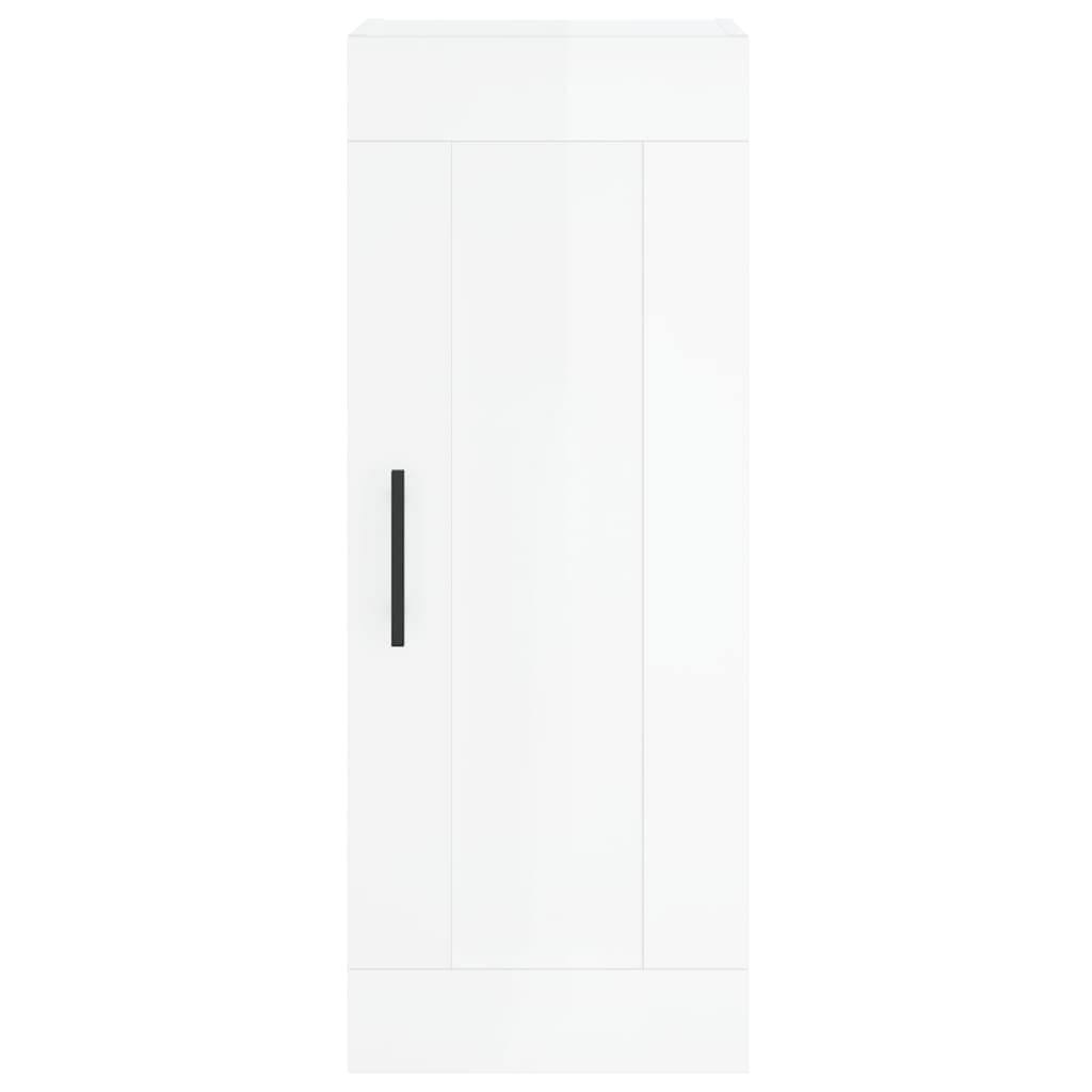 vægskab 34,5x34x90 cm konstrueret træ hvid højglans