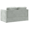 2-i-1 sovesofa 122x204x55 cm velour lysegrå