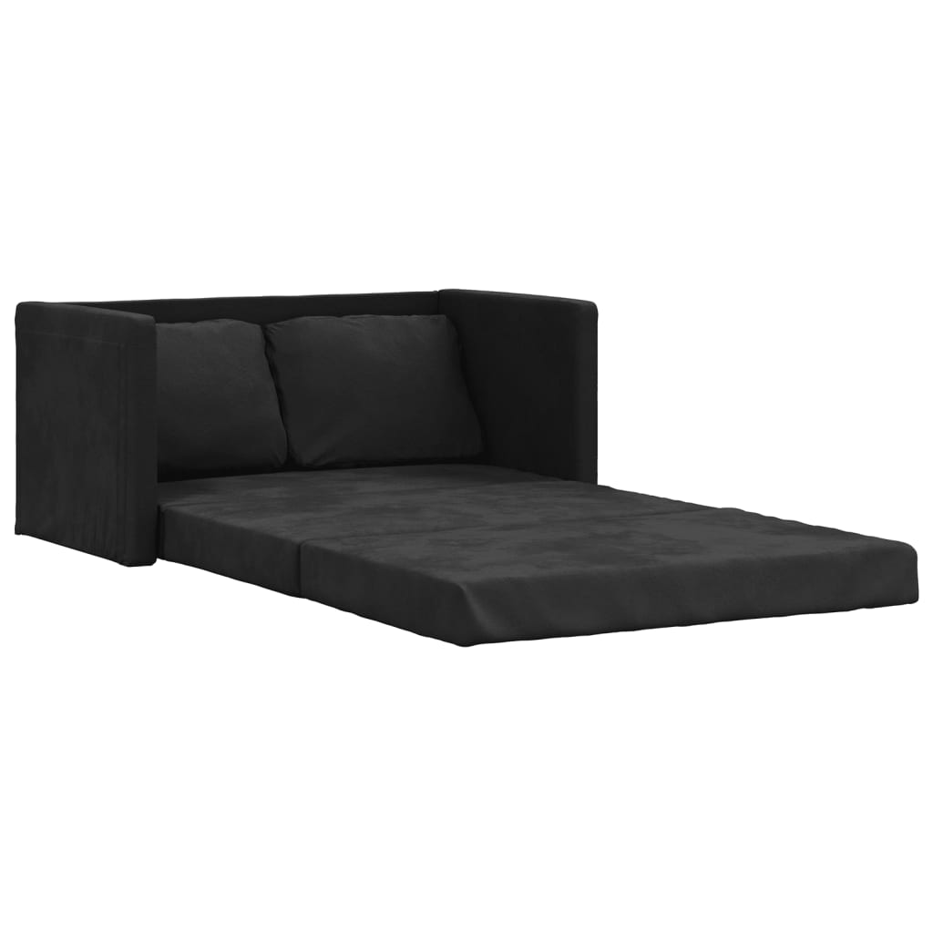 2-i-1 sovesofa 122x204x55 cm velour sort