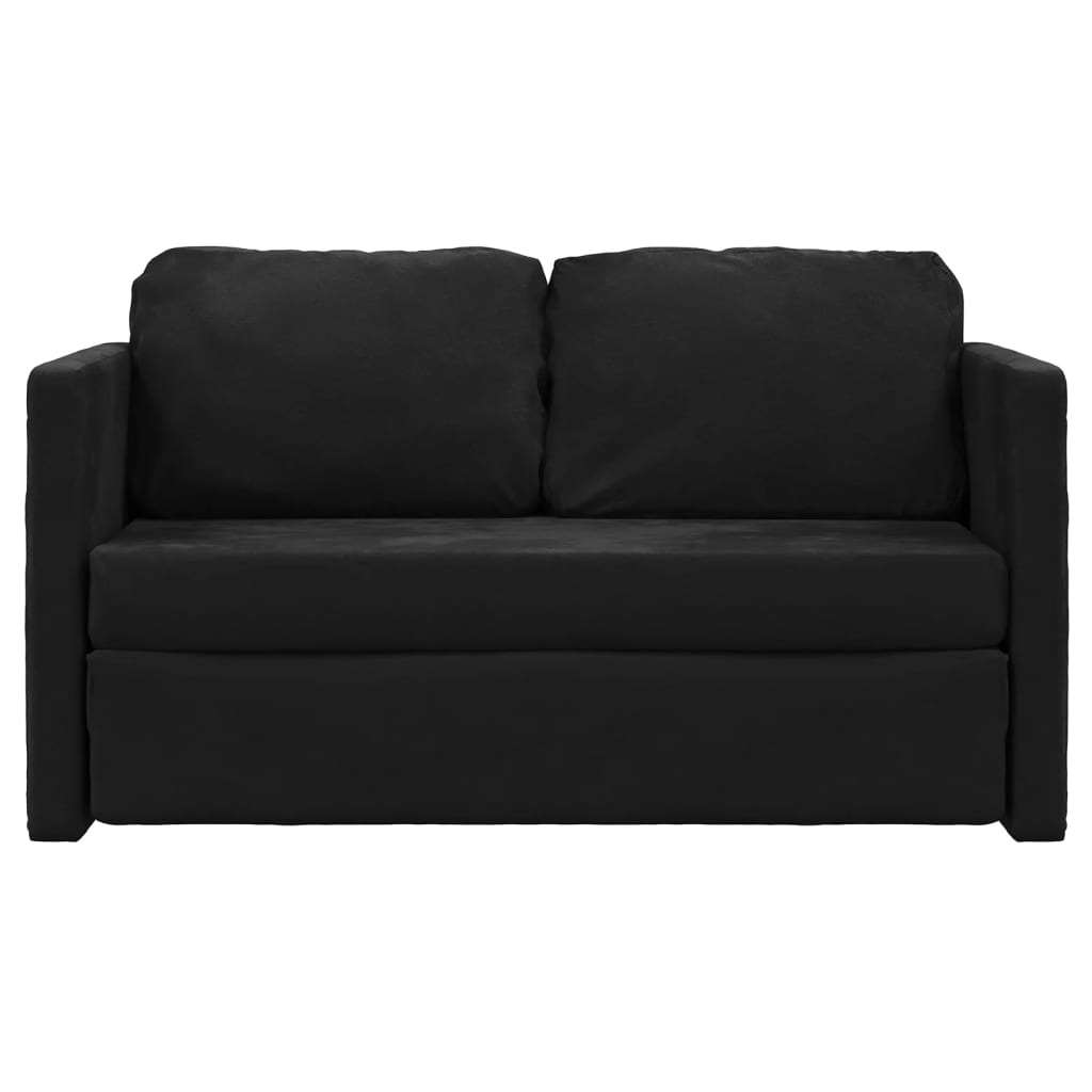 2-i-1 sovesofa 122x204x55 cm velour sort