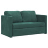 2-i-1 sovesofa 122x204x55 cm velour mørkegrøn