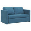 2-i-1 sovesofa 122x204x55 cm velour blå