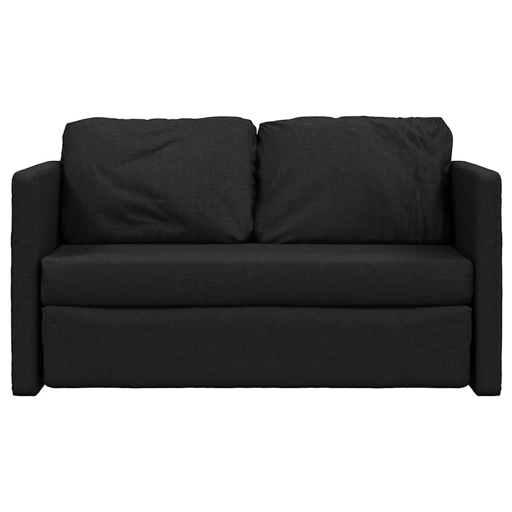 2-i-1 sovesofa 112x174x55 cm stof sort