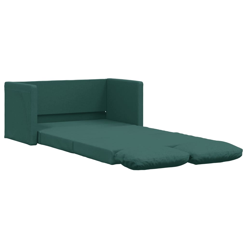2-i-1 sovesofa 112x174x55 cm stof mørkegrøn