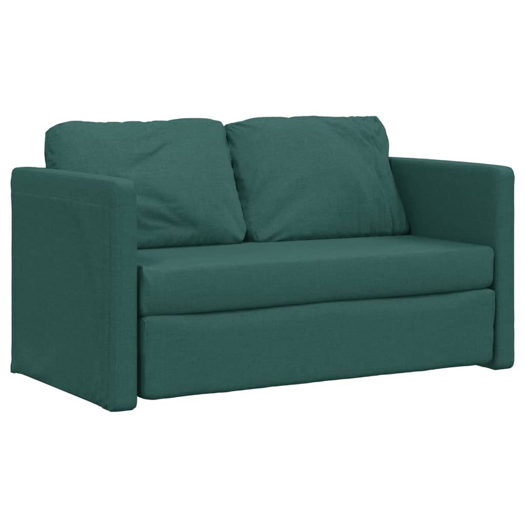 2-i-1 sovesofa 112x174x55 cm stof mørkegrøn