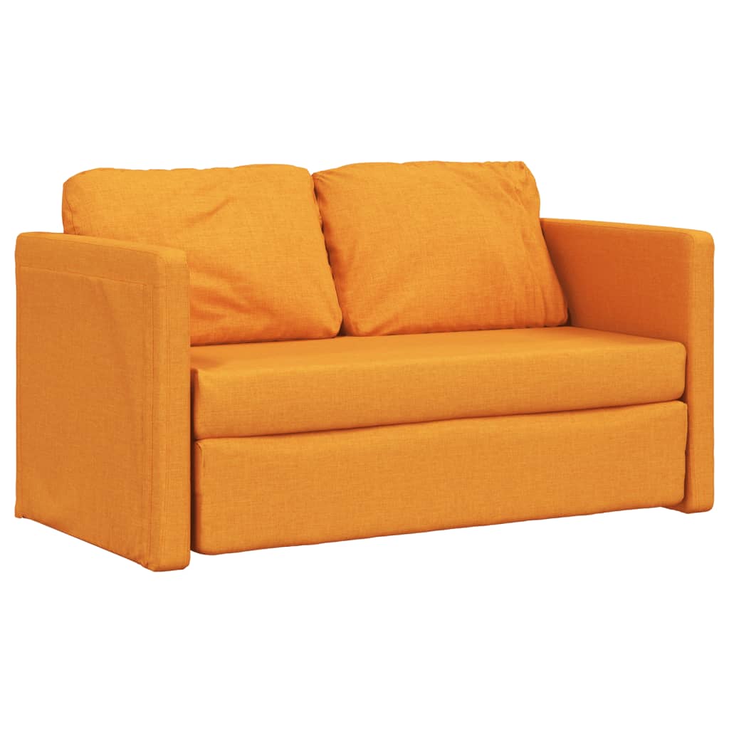 2-i-1 sovesofa 112x174x55 cm stof mørkegul