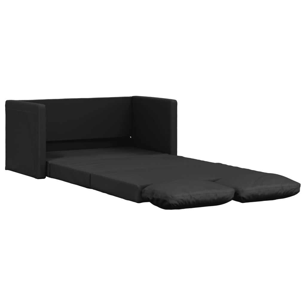 2-i-1 sovesofa 112x174x55 cm kunstlæder sort