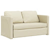 2-i-1 sovesofa 112x174x55 cm kunstlæder cremefarvet