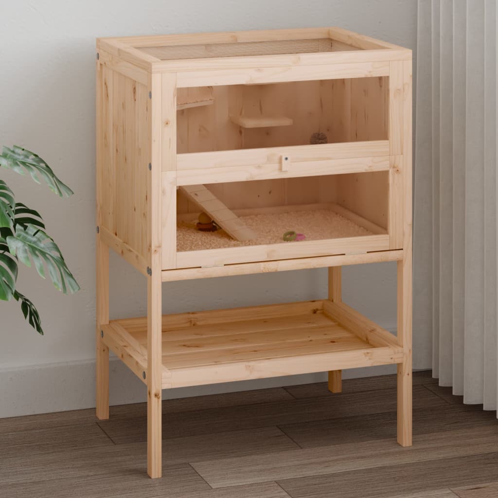 hamsterbur 55x40x80 cm massivt træ gran - Flotthjem Danmark