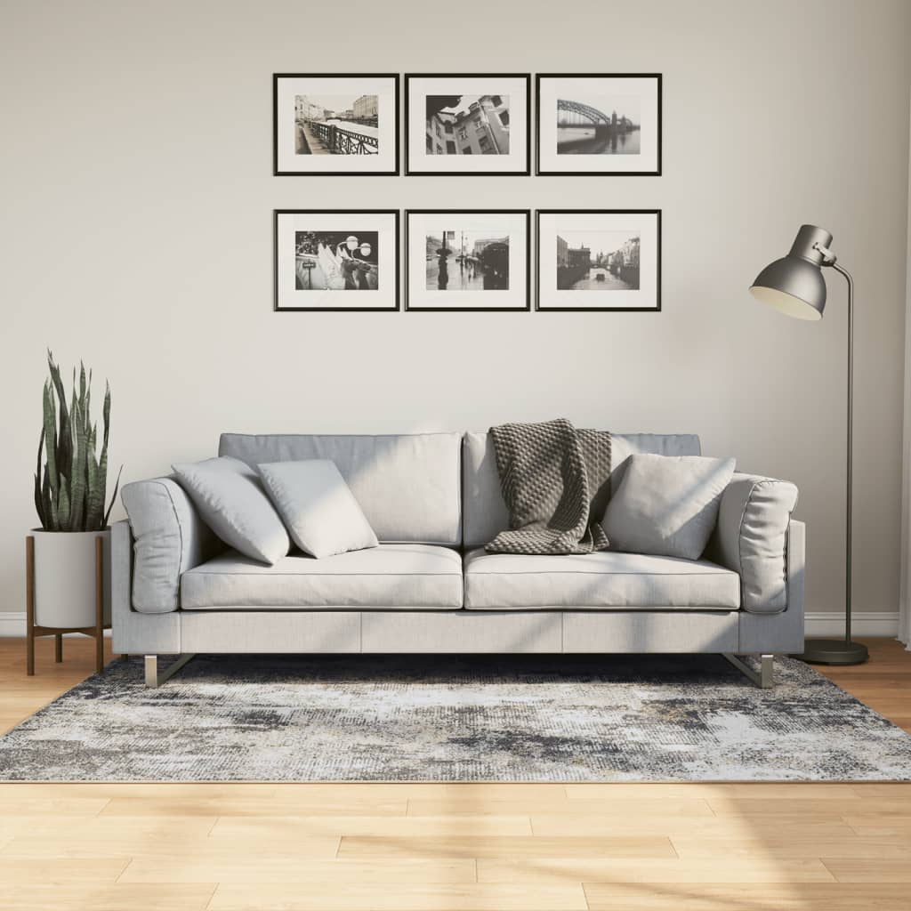 gulvtæppe 120x180 cm vaskbart og skridsikkert flerfarvet
