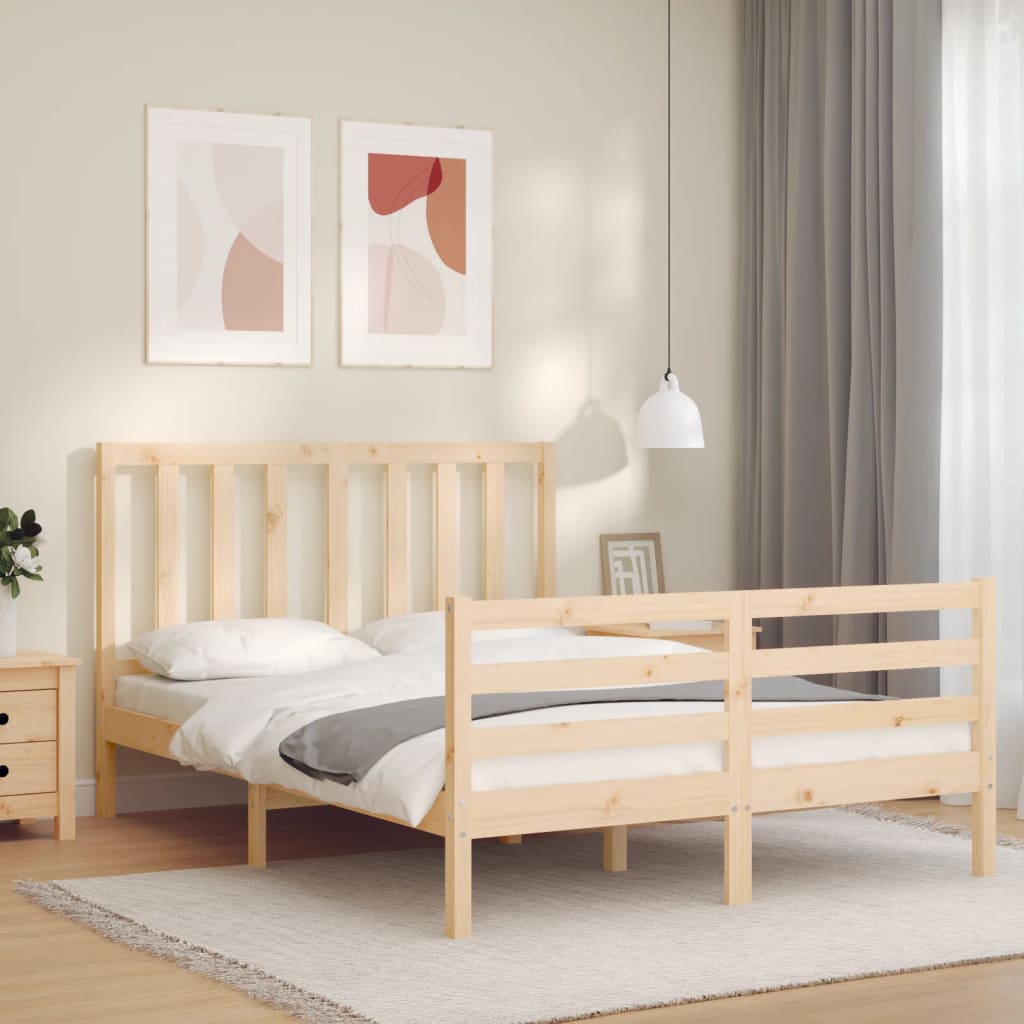 sengeramme med sengegavl Small Double massivt træ