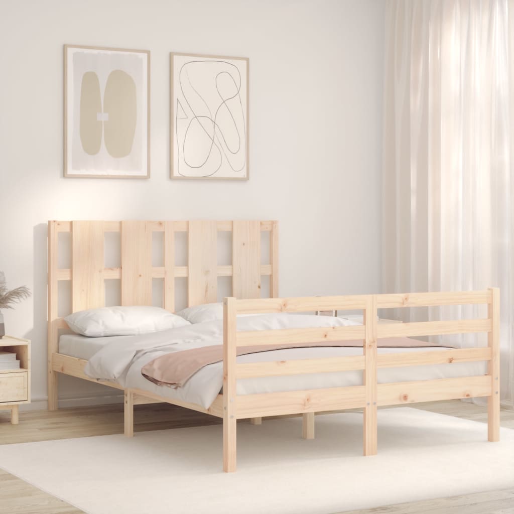 sengeramme med sengegavl Small Double massivt træ