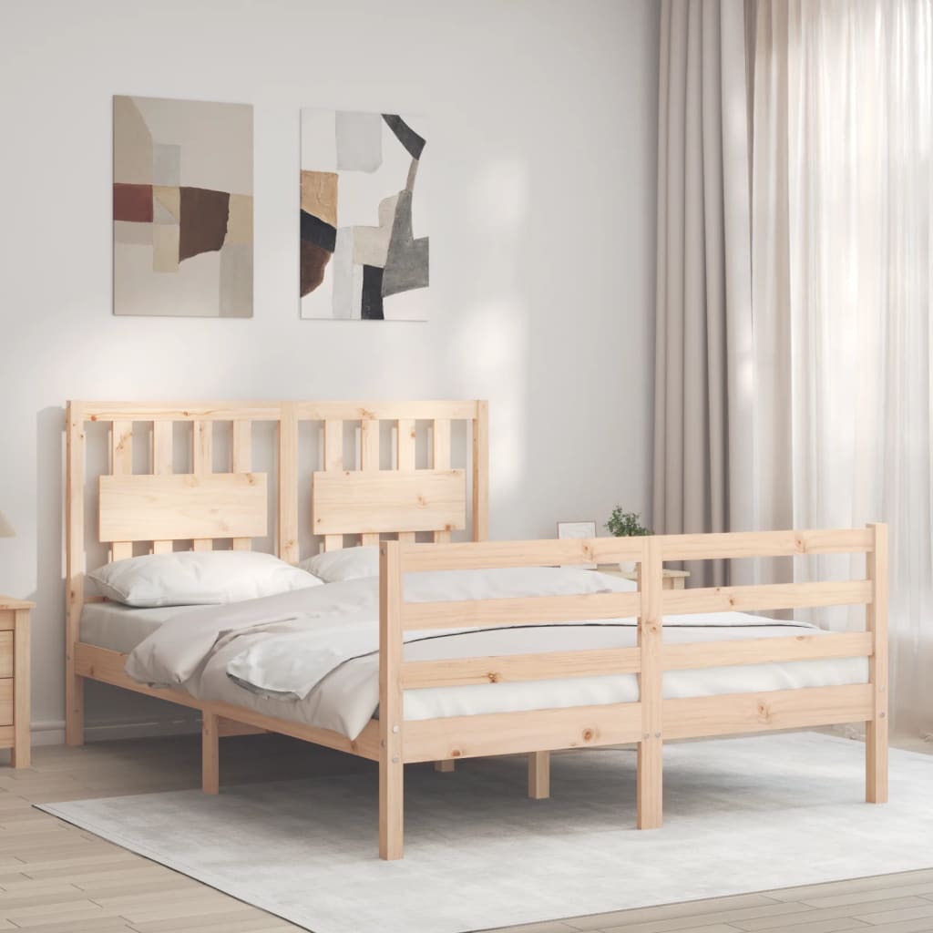 sengeramme med sengegavl Small Double massivt træ