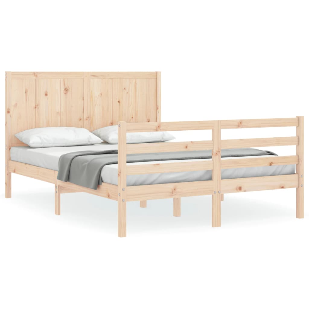 sengeramme med sengegavl Small Double massivt træ