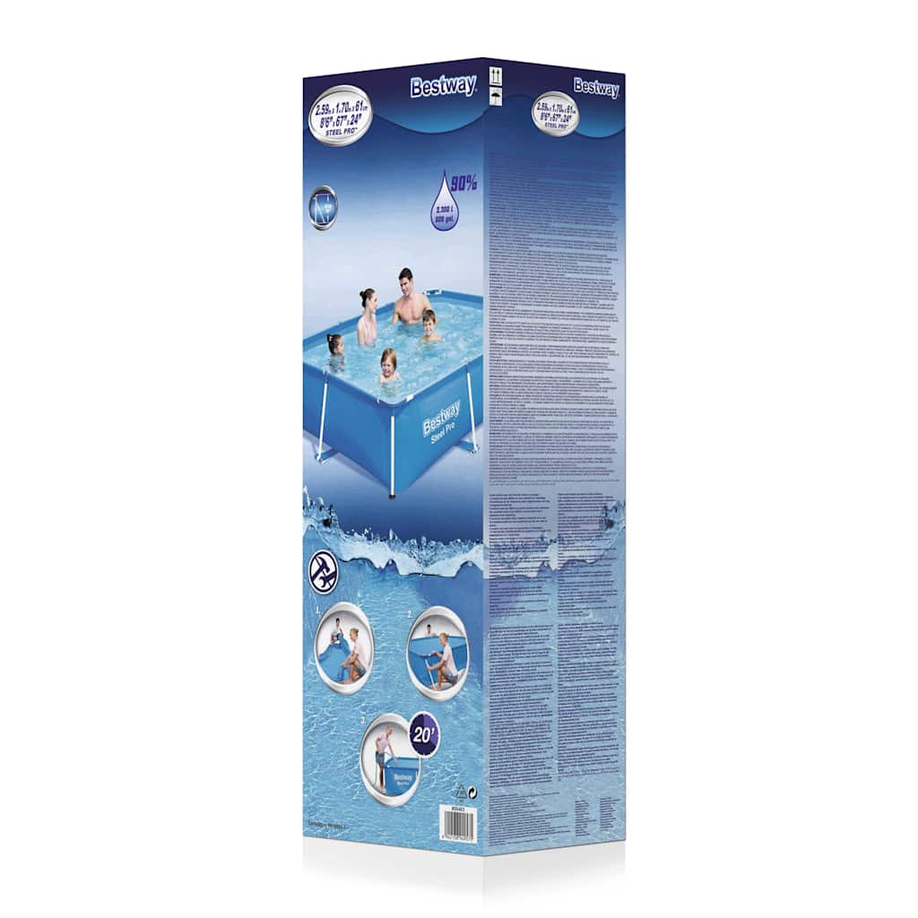 Steel Pro swimmingpool med stålstel 259x170x61 cm 56403