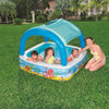 badebassin med baldakin 140x140x114 cm blå 52192