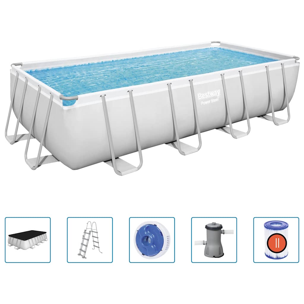 Power Steel swimmingpool 488x244x122 cm rektangulær