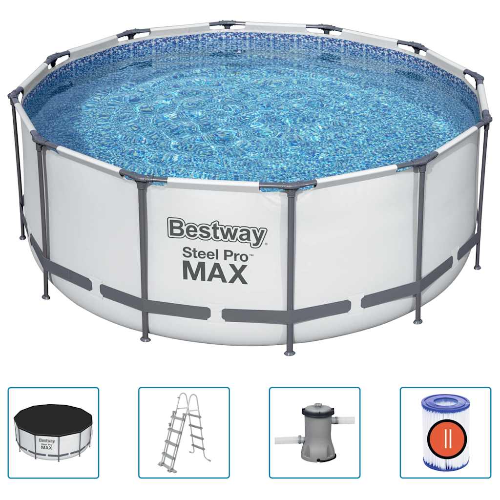 Steel Pro MAX swimmingpoolsæt rund 366x122 cm