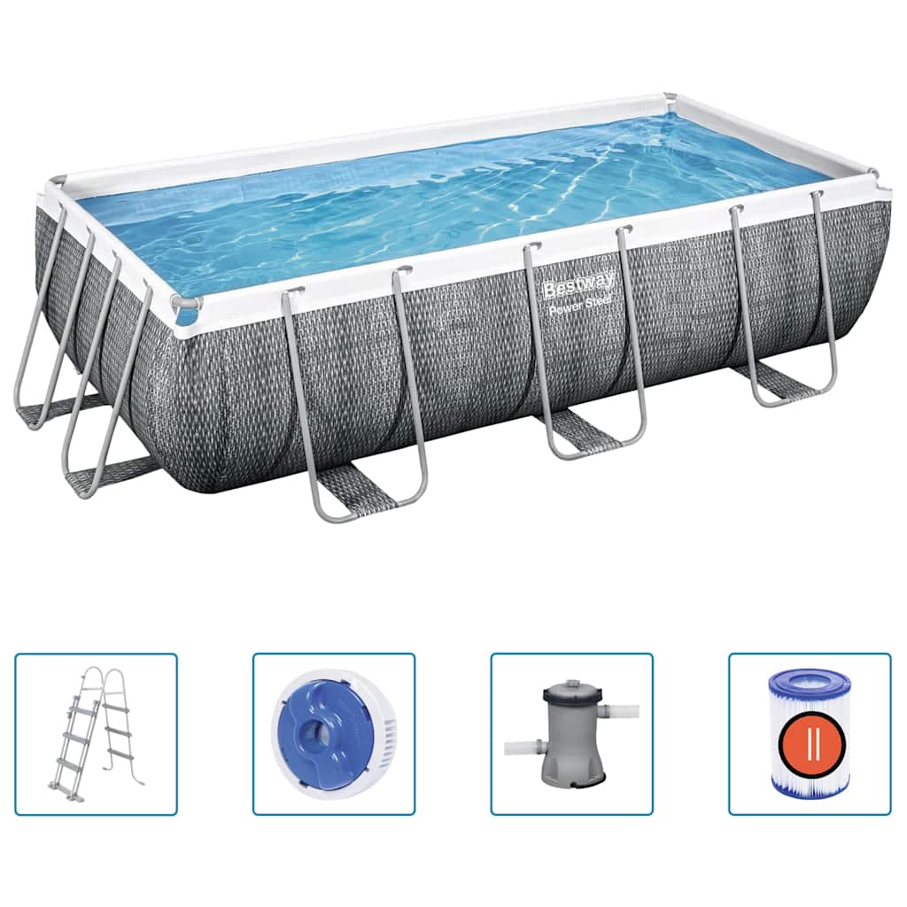 Power Steel swimmingpoolsæt 404x201x100 cm