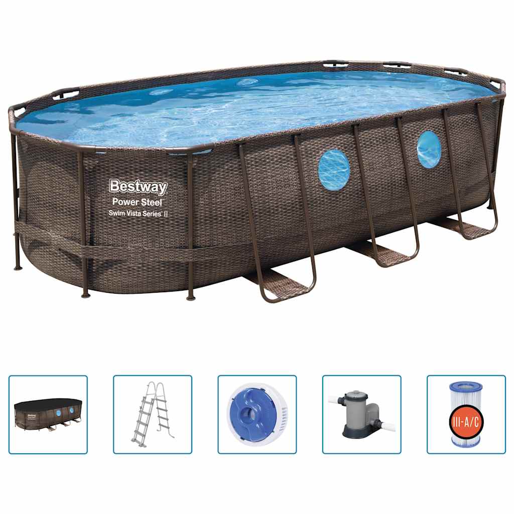 Power Steel Swim Vista Series swimmingpoolsæt 549x274x122 cm