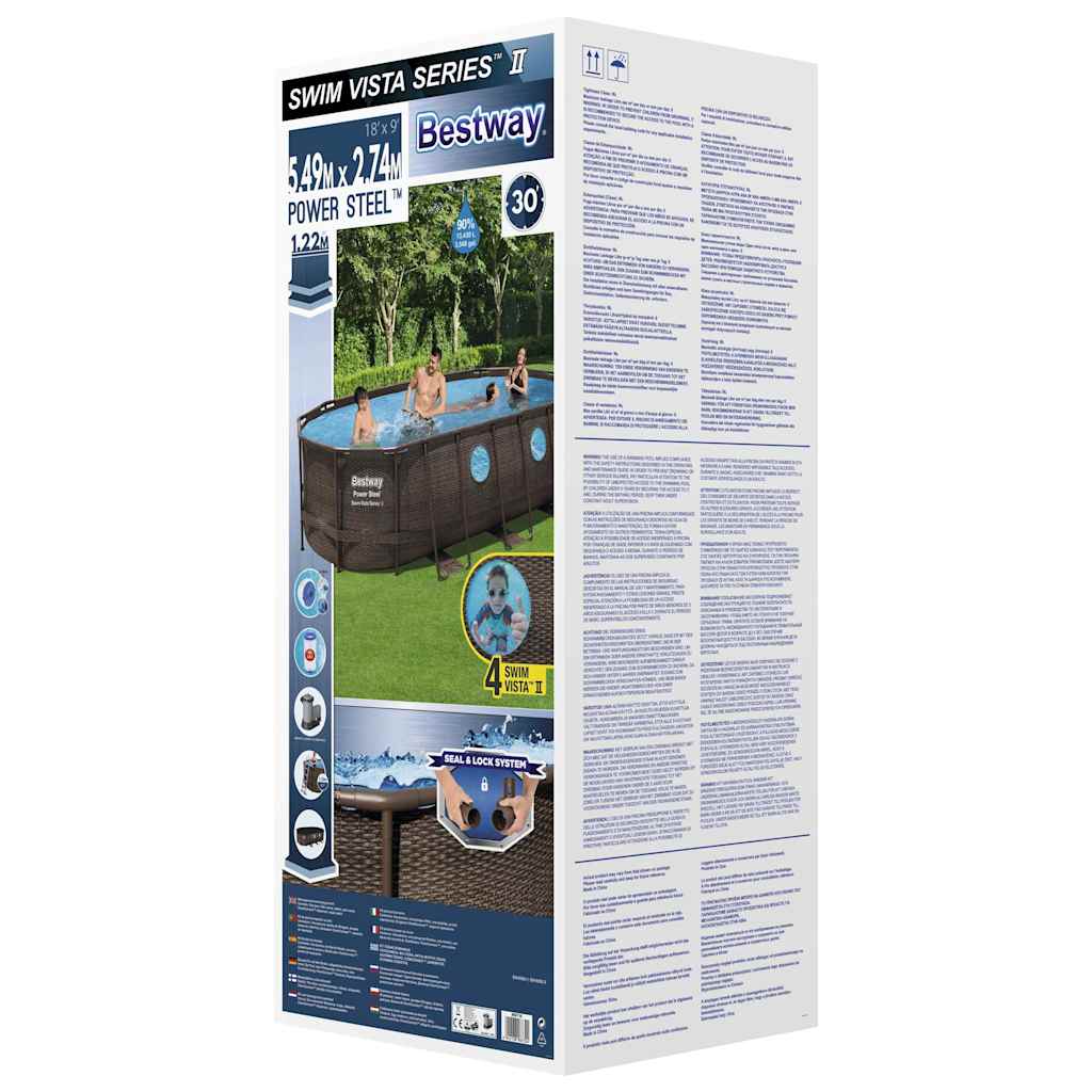 Power Steel Swim Vista Series swimmingpoolsæt 549x274x122 cm
