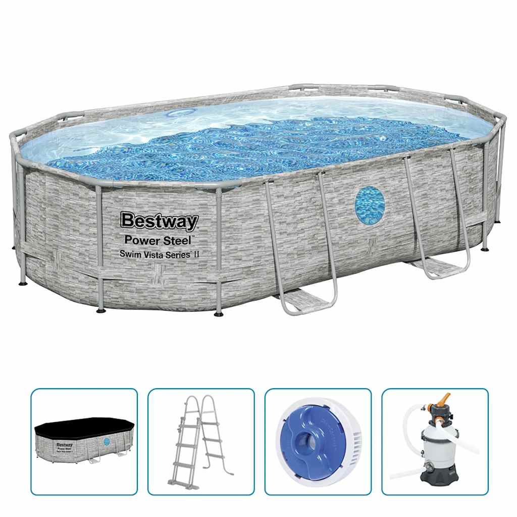 Power Steel swimmingpoolsæt 488x305x107 cm