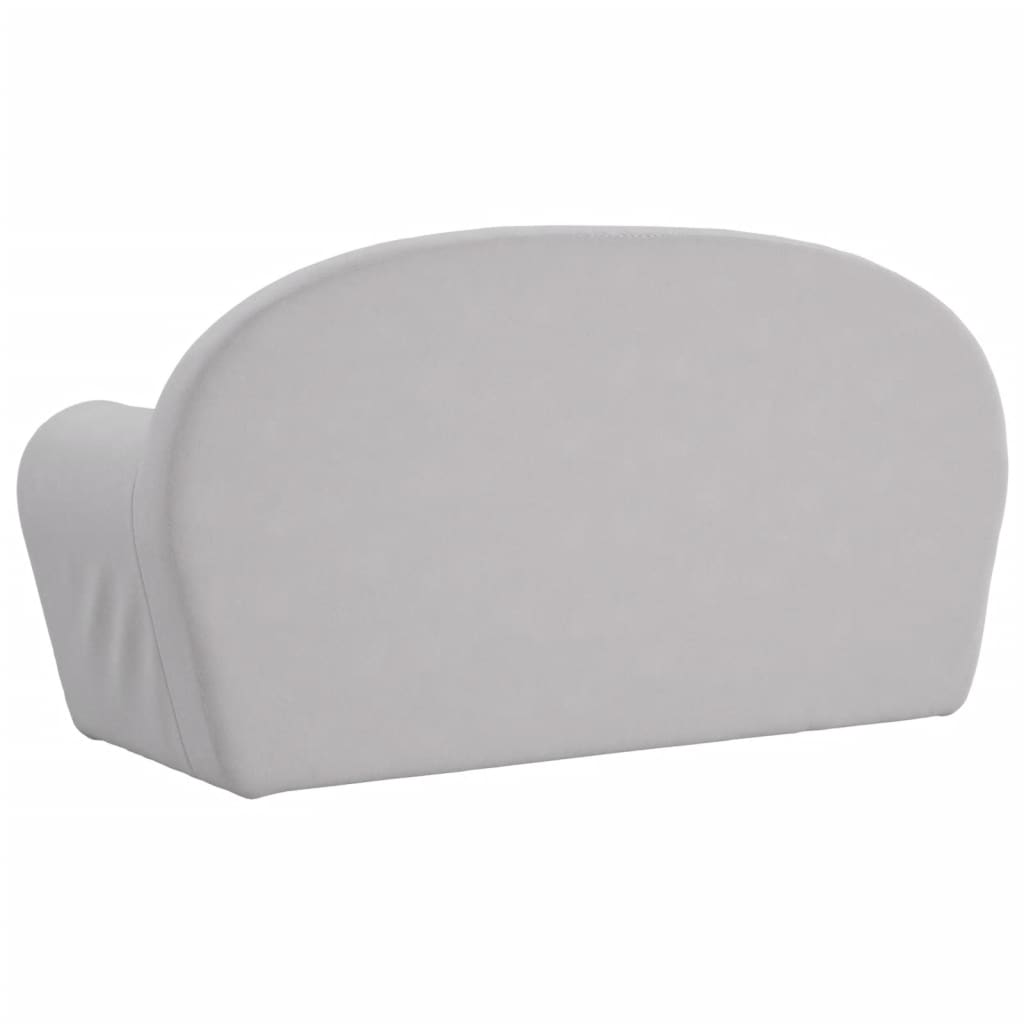 2-personers sofa til børn blødt plys lysgrå