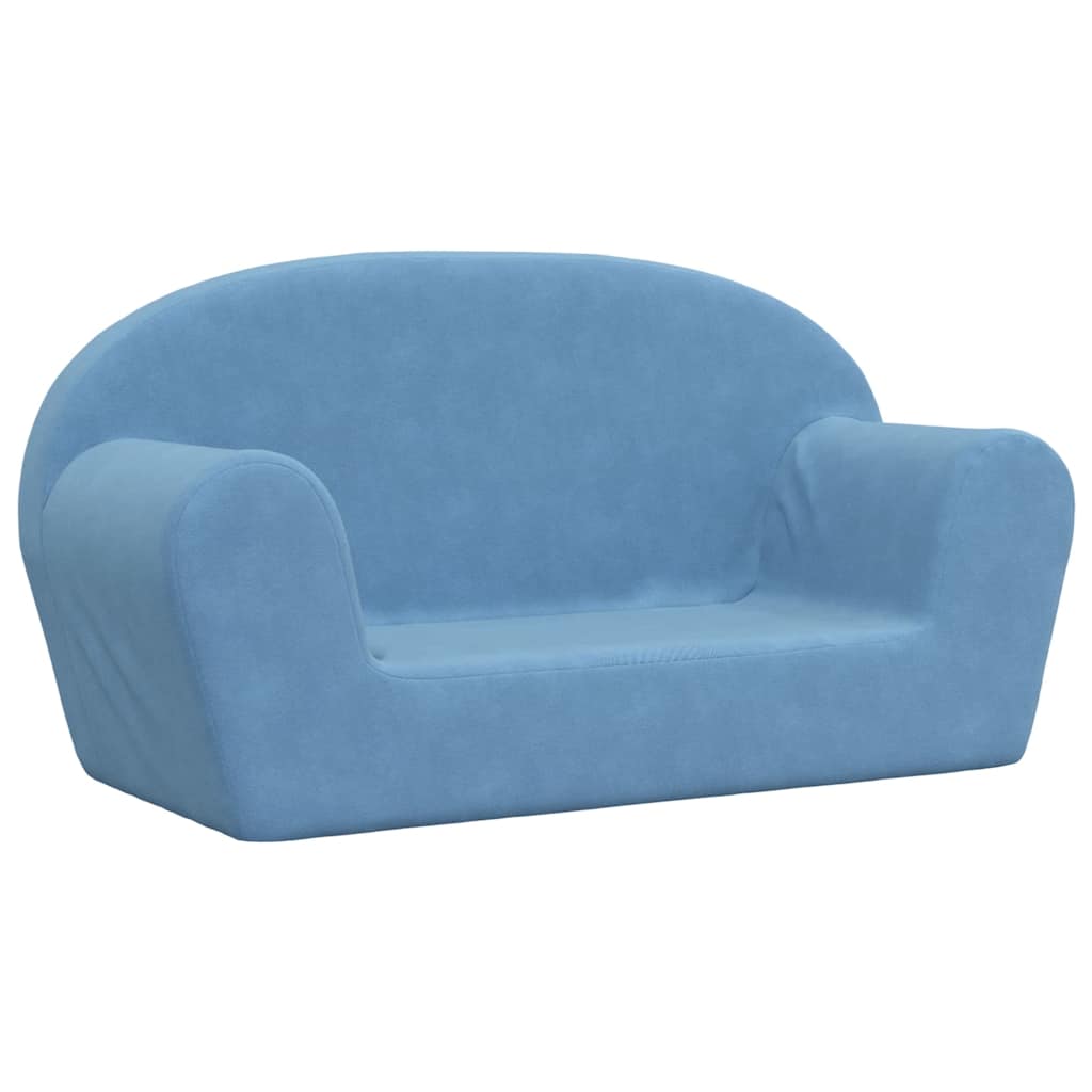 2-personers sofa blødt plys blå