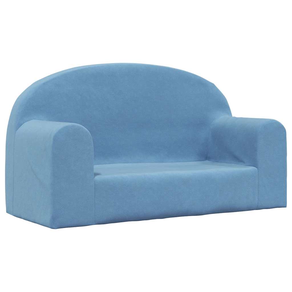 2-personers sofa blødt plys blå