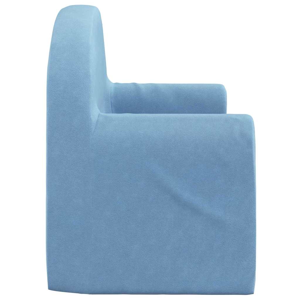 2-personers sofa blødt plys blå