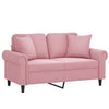2-personers sofa med pyntepuder 120 cm velour pink